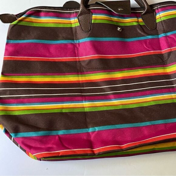 Joann Marie Designs Waterproof Fold-Up Brown pink large tote Beach diaper bag - Picture 3 of 10